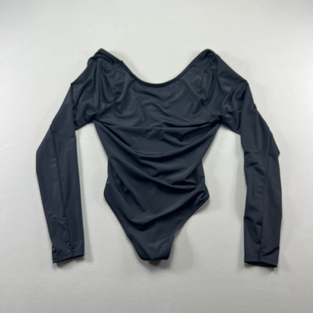 Parade One Piece Bodysuit Womens Small Black Stretch Scoop Neck Beach Swimwear